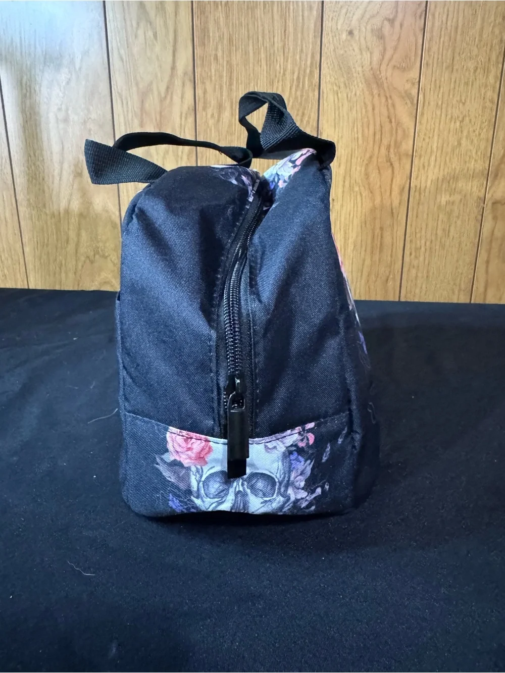 Black Floral Skull Lunch Bag‎